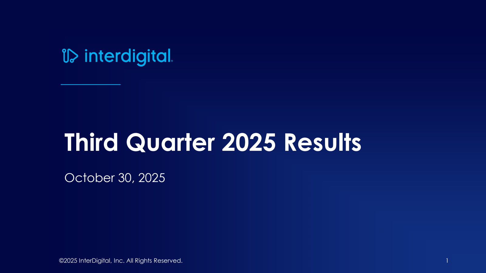 InterDigital's Q3 2025 Slide Deck