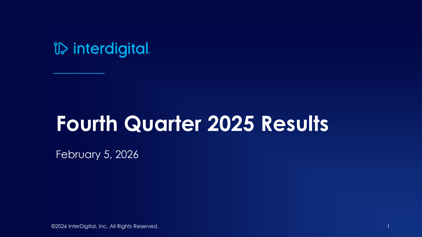 InterDigital's Q4 2025 Slide Deck