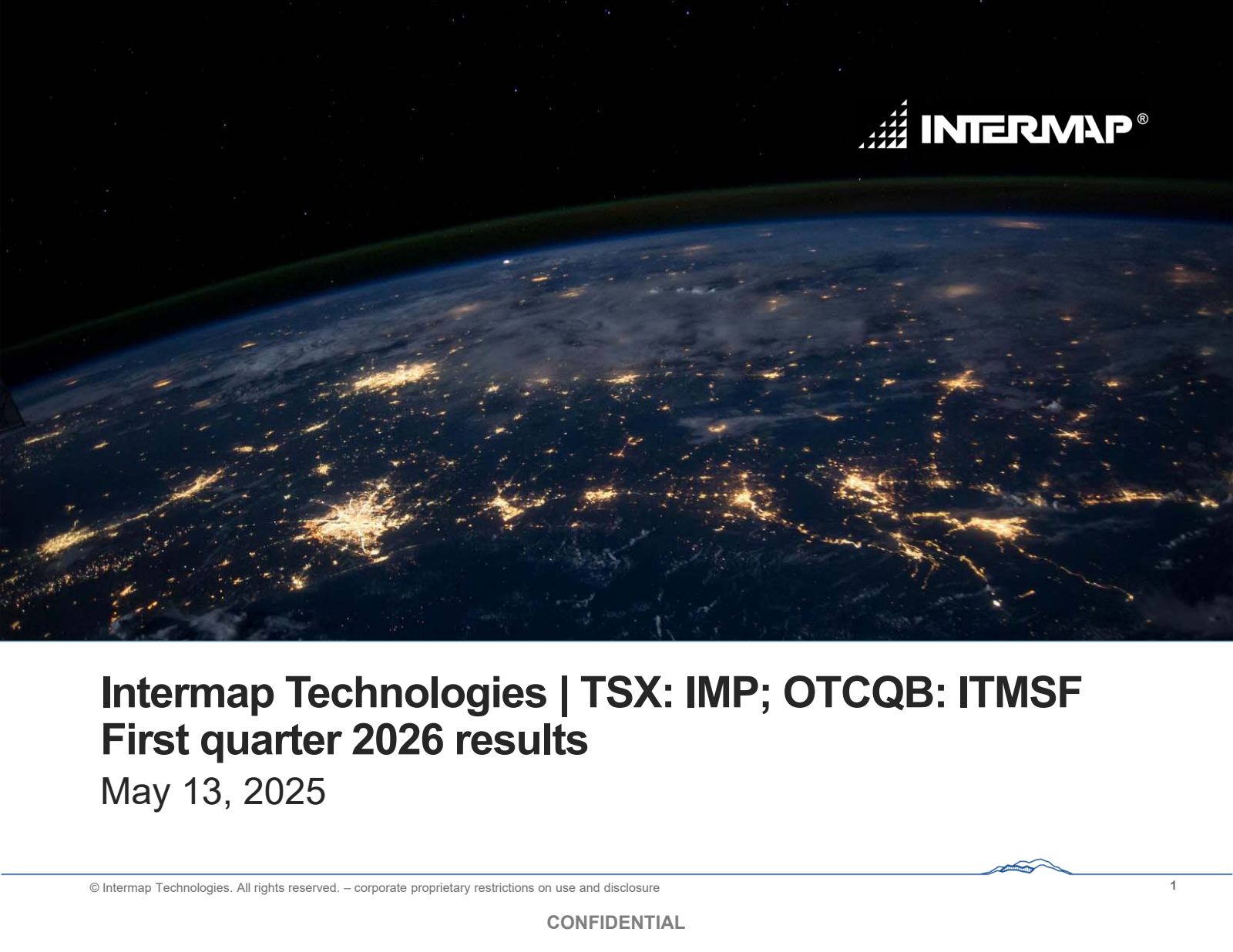 Intermap Technologies' Q1 2026 Slide Deck