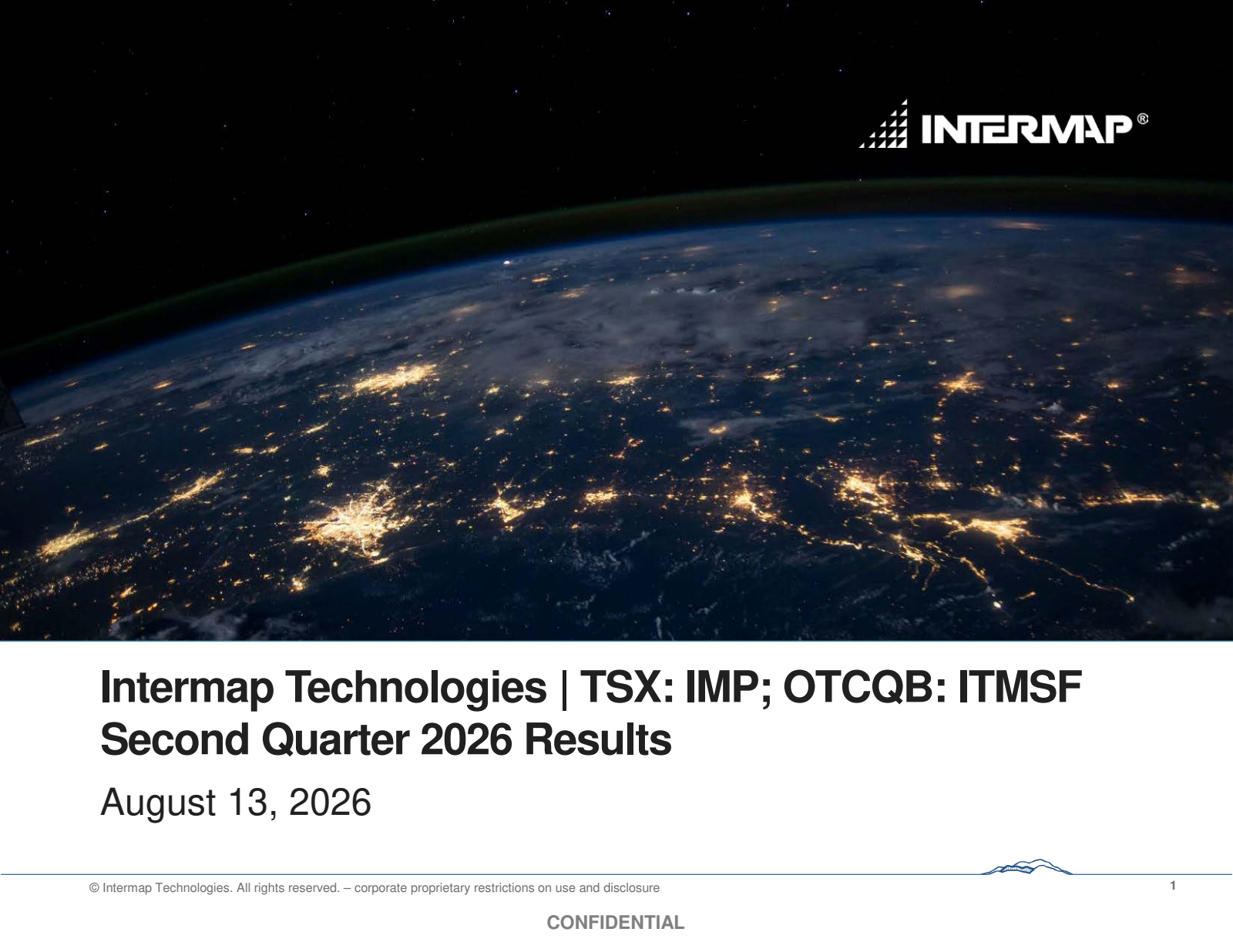 Intermap Technologies' Q2 2026 Slide Deck