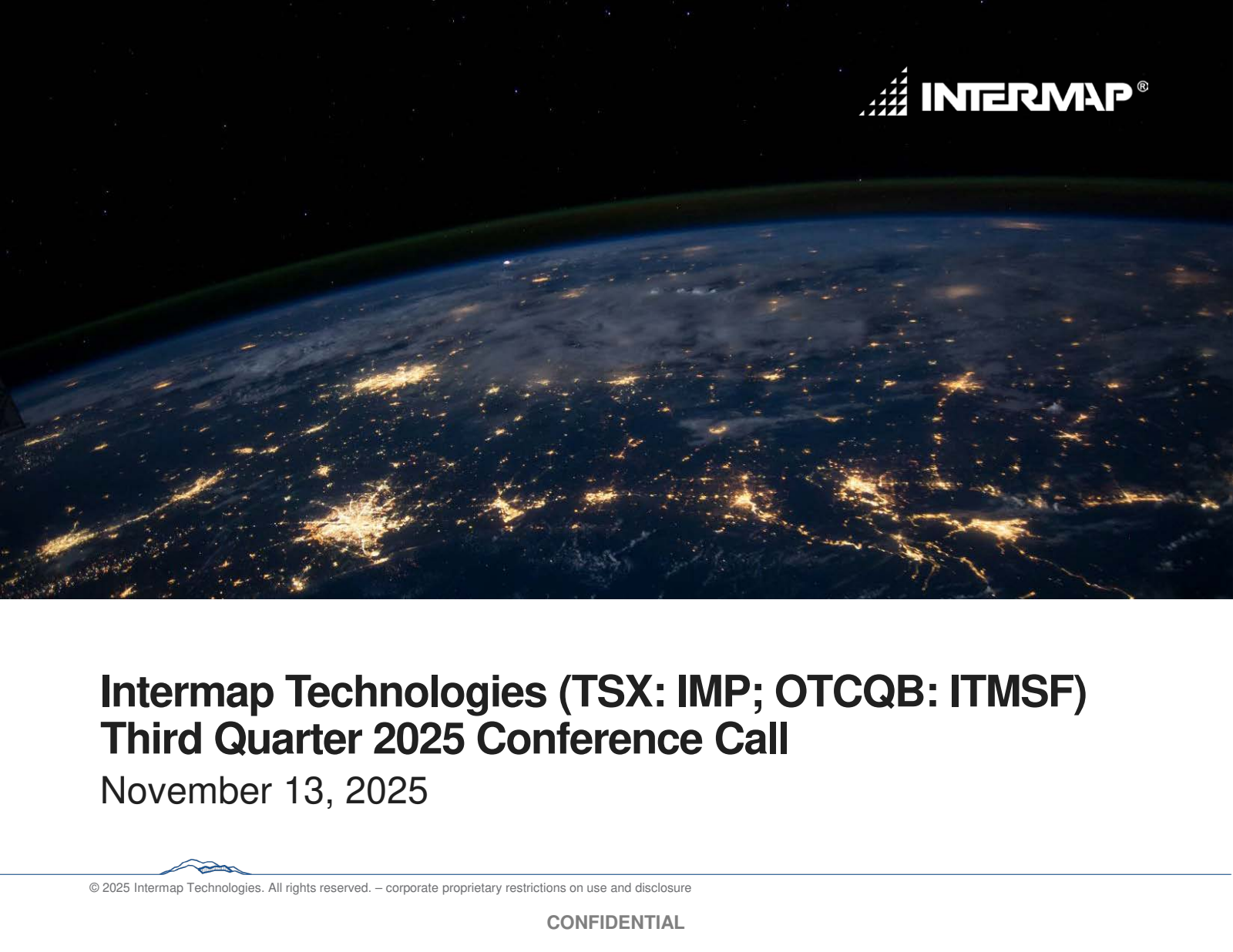 Intermap Technologies' Q3 2025 Slide Deck