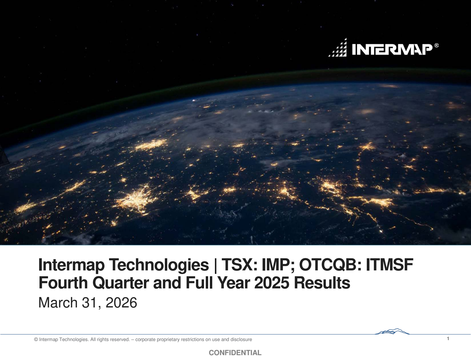 Intermap Technologies' Q4 2025 Slide Deck