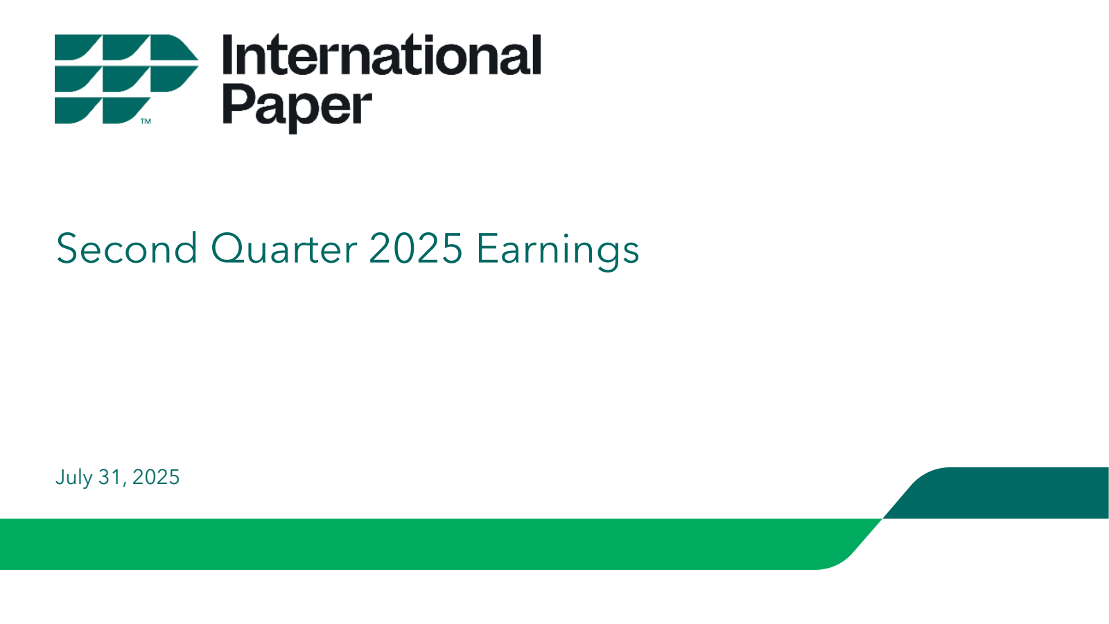 International Paper's Q2 2025 Slide Deck