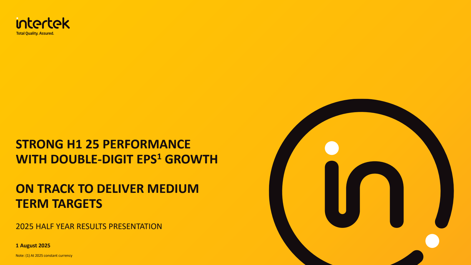 Intertek Group's H1 2025 Slide Deck