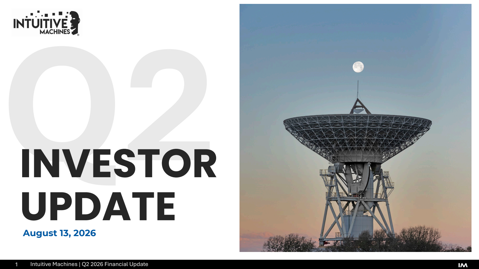 Intuitive Machines' Q2 2026 Slide Deck