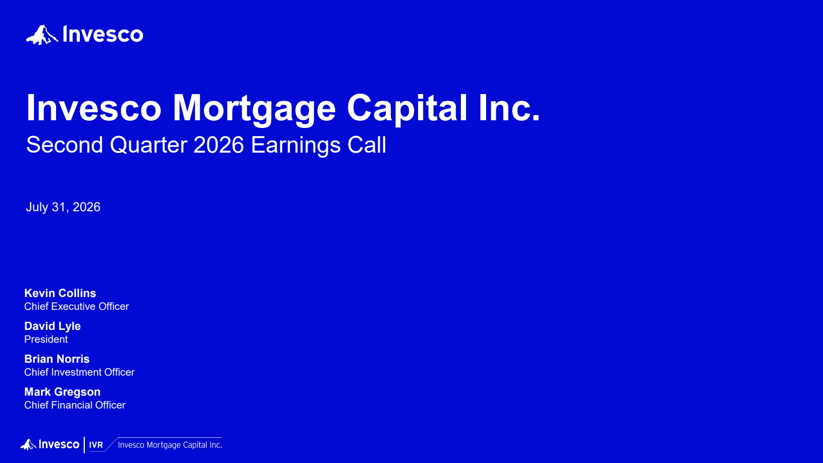 Invesco Mortgage Capital's Q2 2026 Slide Deck