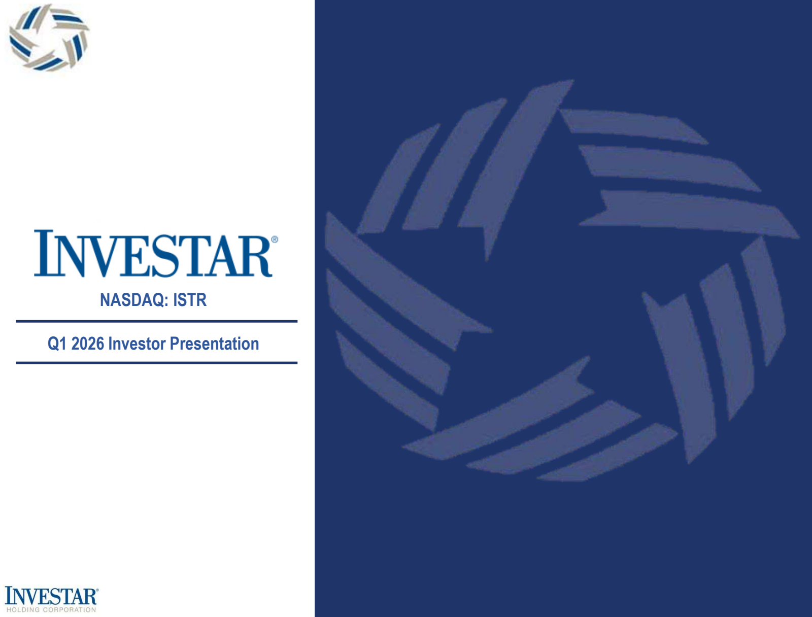 Investar's Q1 2026 Slide Deck