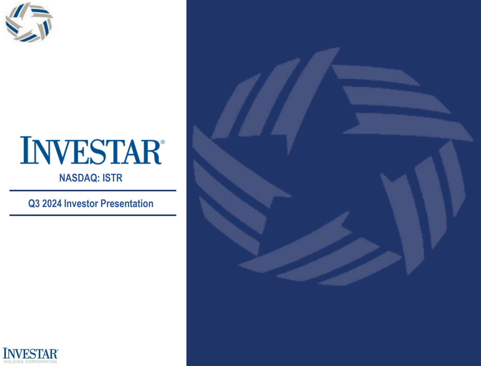 Investar's Q3 2024 Slide Deck
