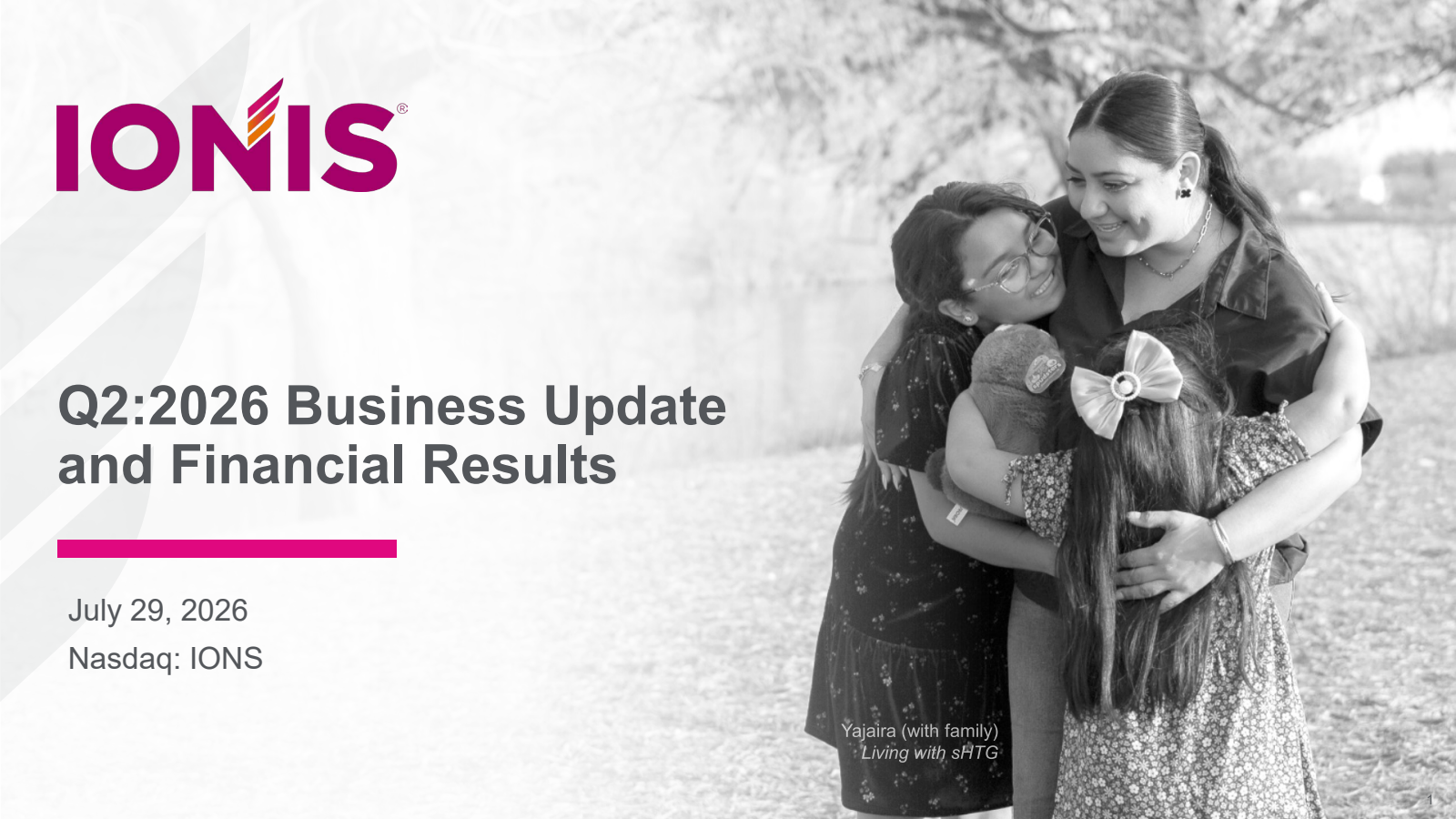 Ionis Pharmaceuticals' Q2 2026 Slide Deck