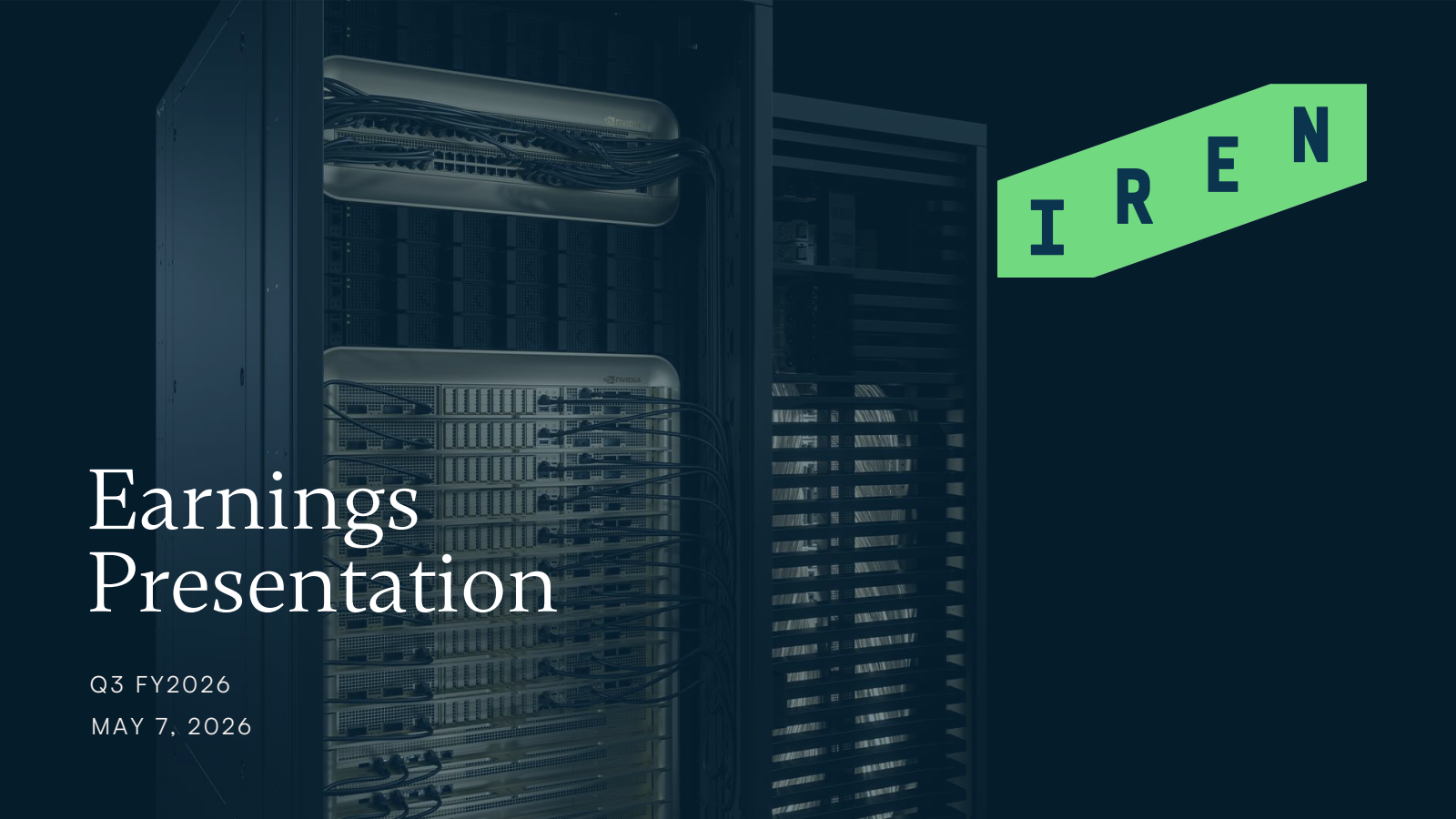 IREN's Q3 2026 Slide Deck