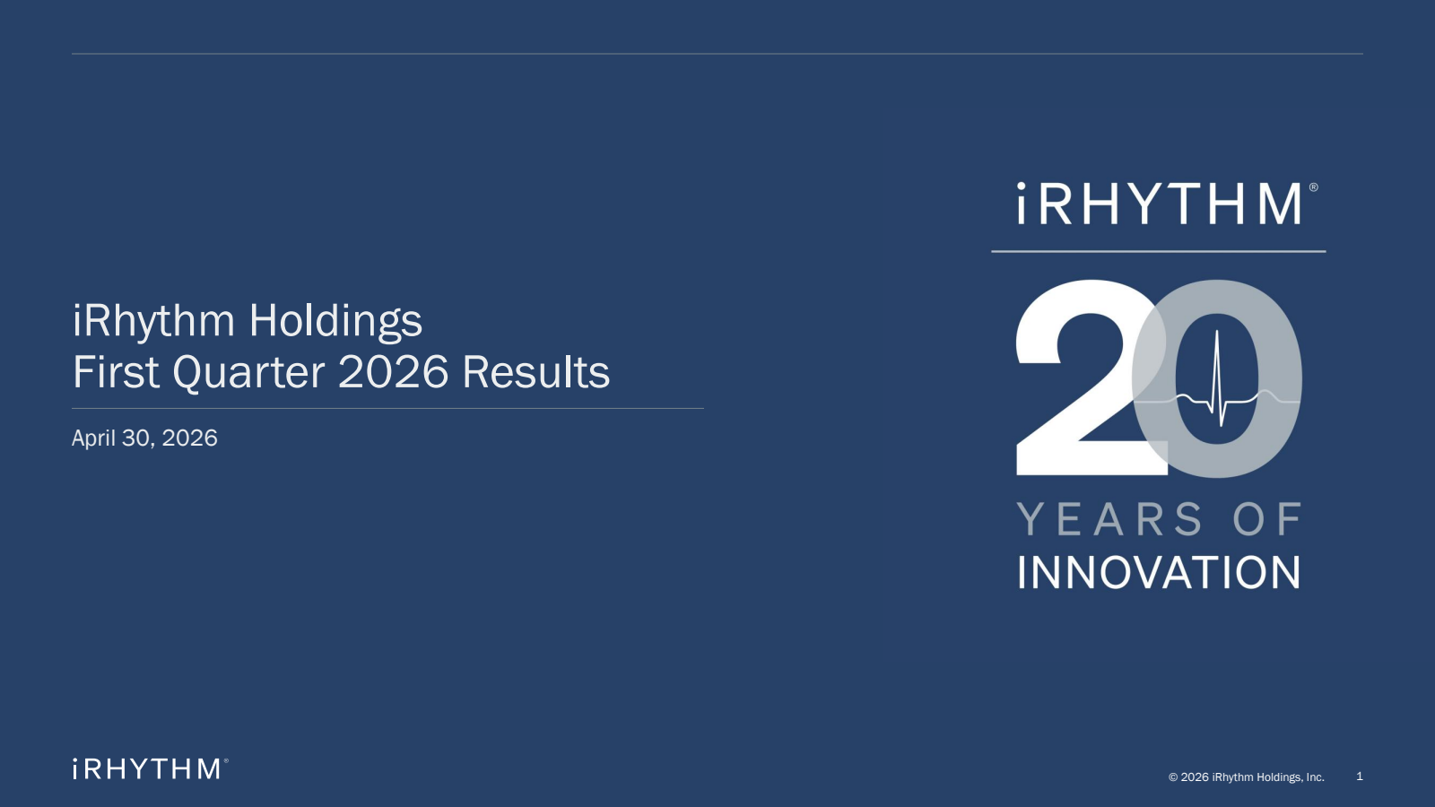 iRhythm Technologies' Q1 2026 Slide Deck