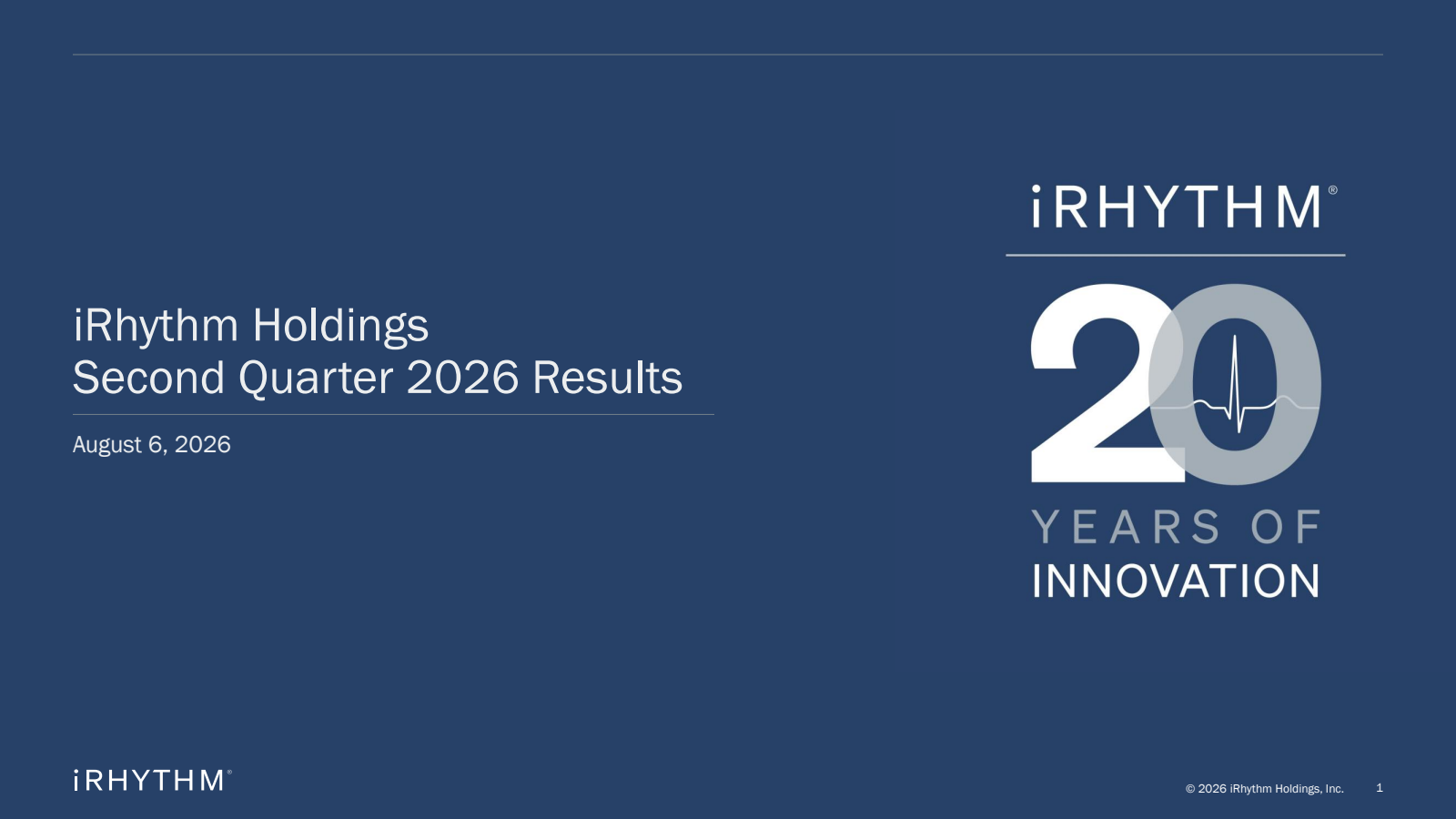 iRhythm Technologies' Q2 2026 Slide Deck