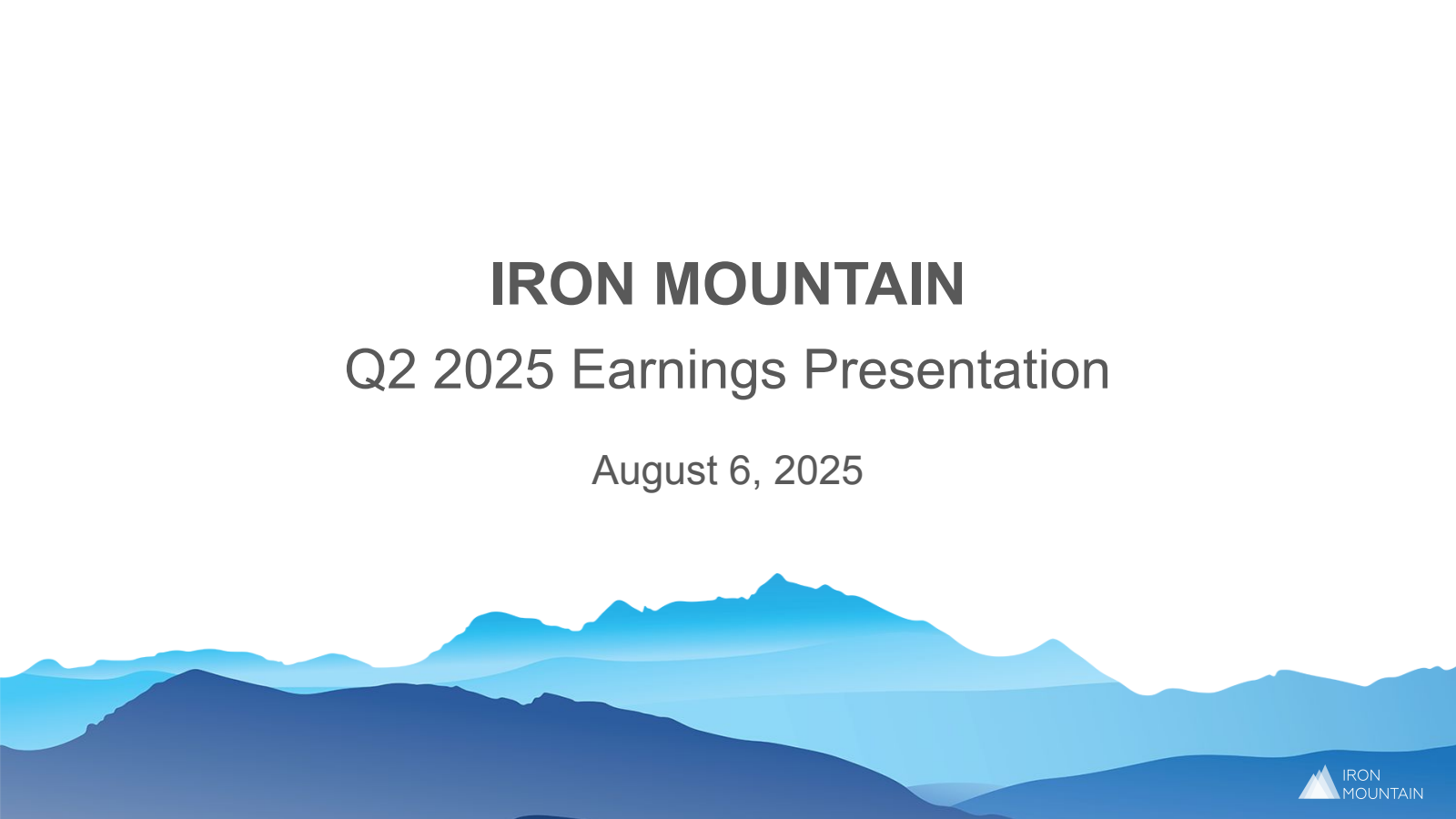Iron Mountain's Q2 2025 Slide Deck