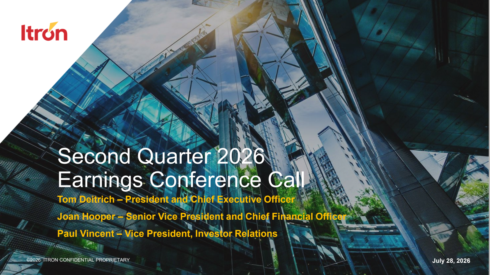 Itron's Q2 2026 Slide Deck