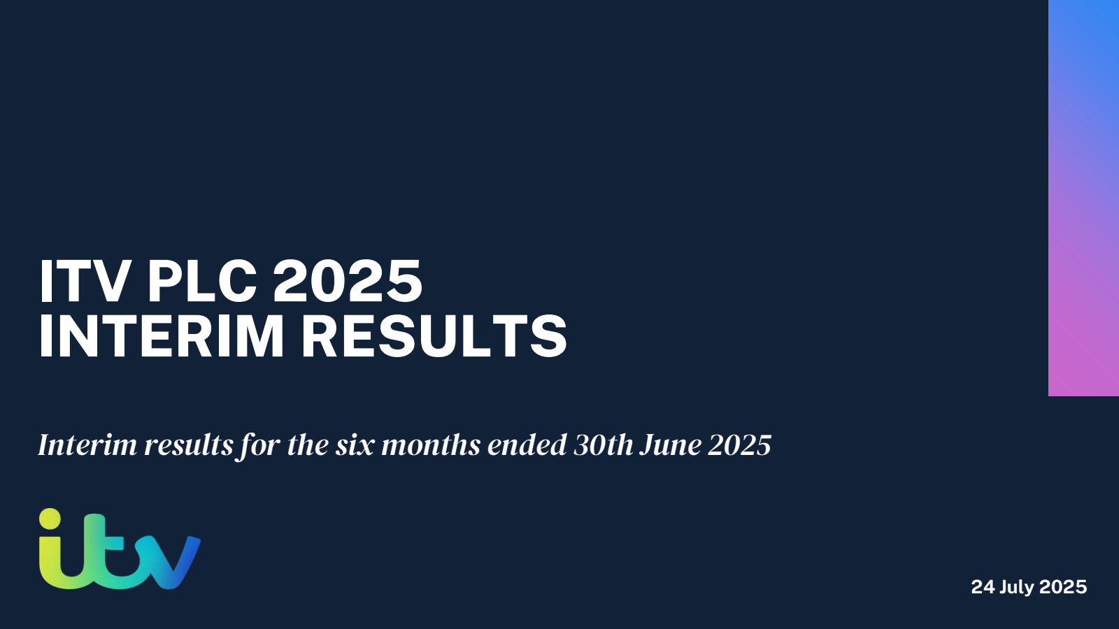 ITV's H1 2025 Slide Deck