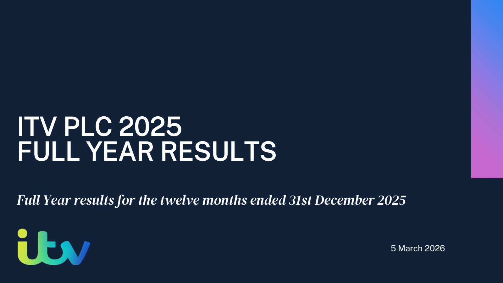 ITV's H2 2025 Slide Deck