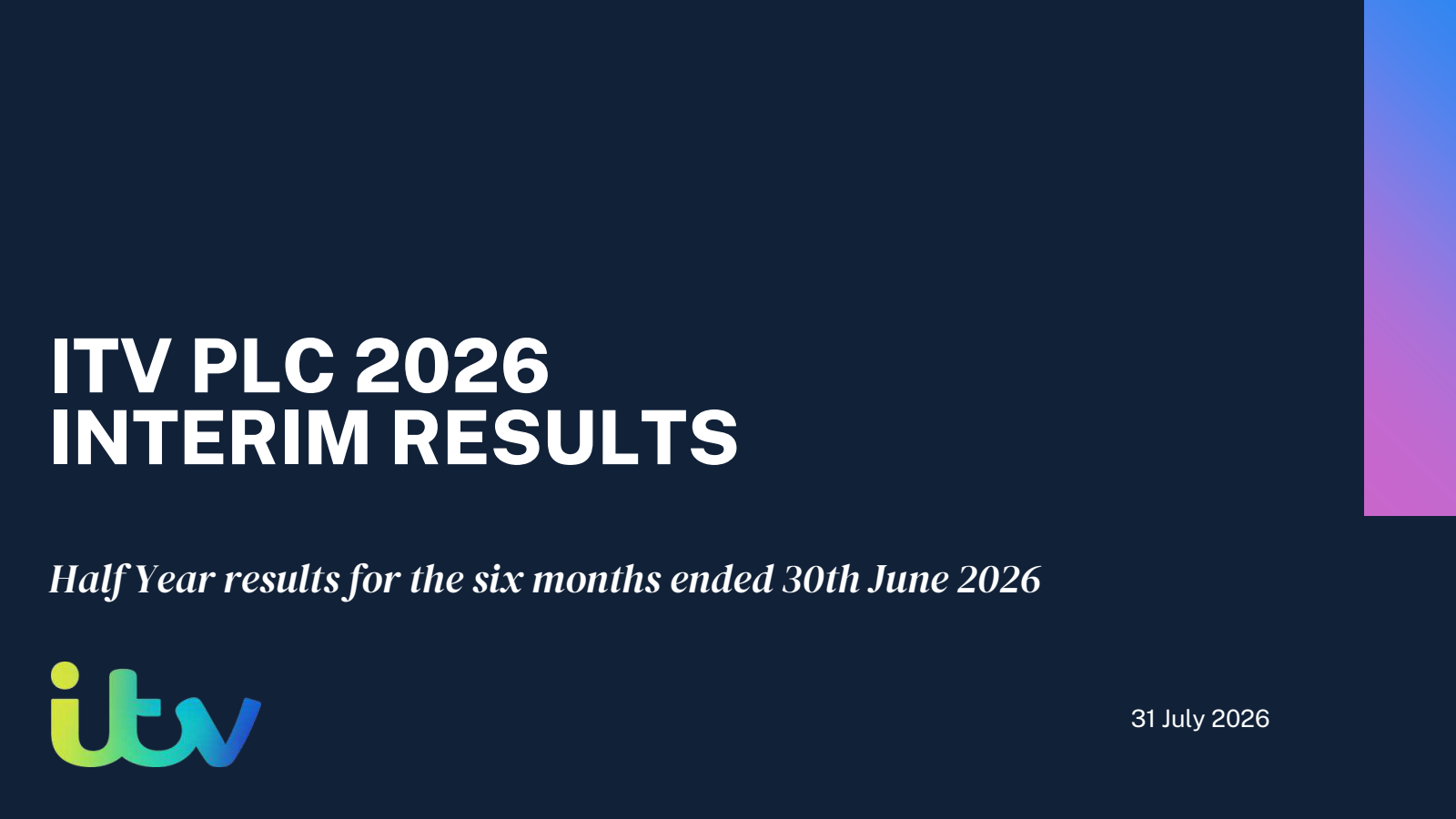 ITV's Q2 2026 Slide Deck