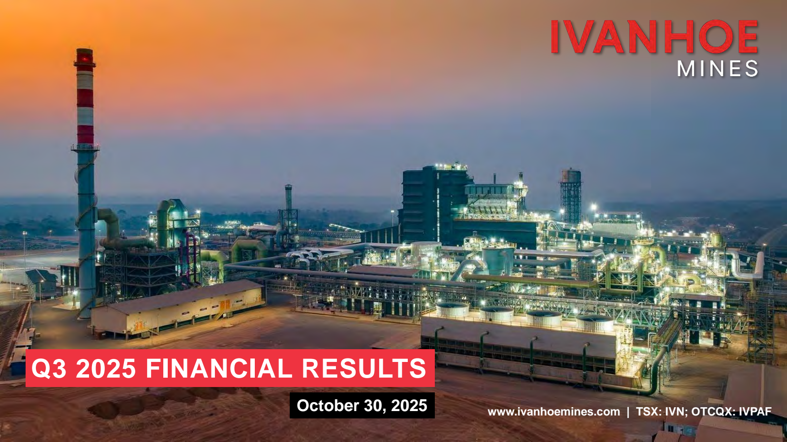 Ivanhoe Mines' Q3 2025 Slide Deck