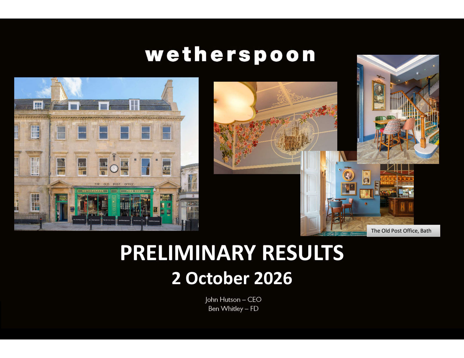 J D Wetherspoon's H2 2026 Slide Deck