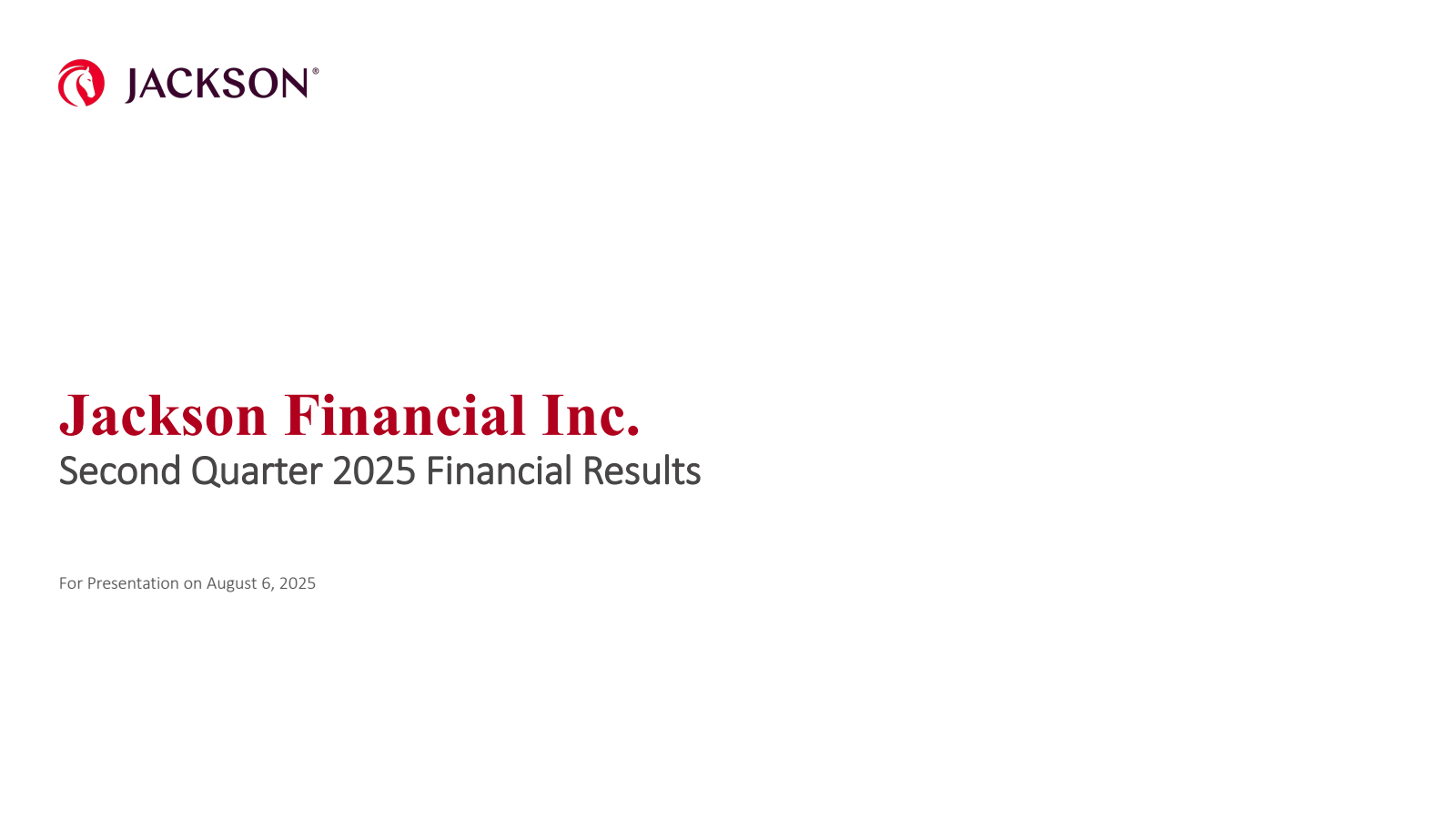 Jackson Financial's Q2 2025 Slide Deck