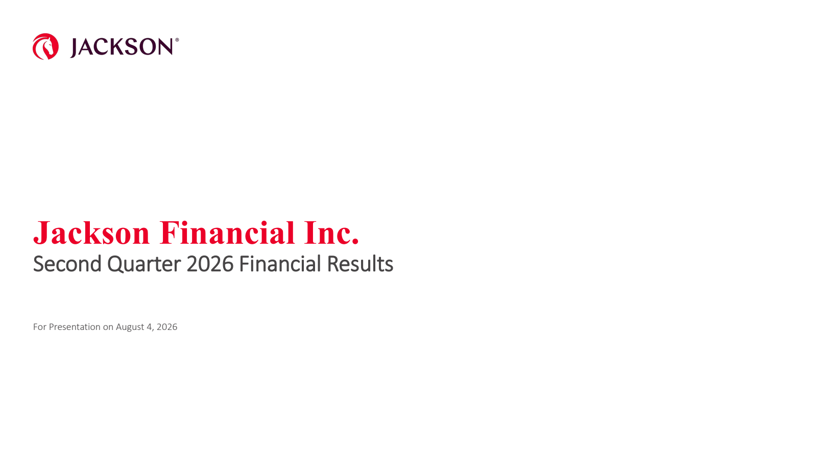 Jackson Financial's Q2 2026 Slide Deck