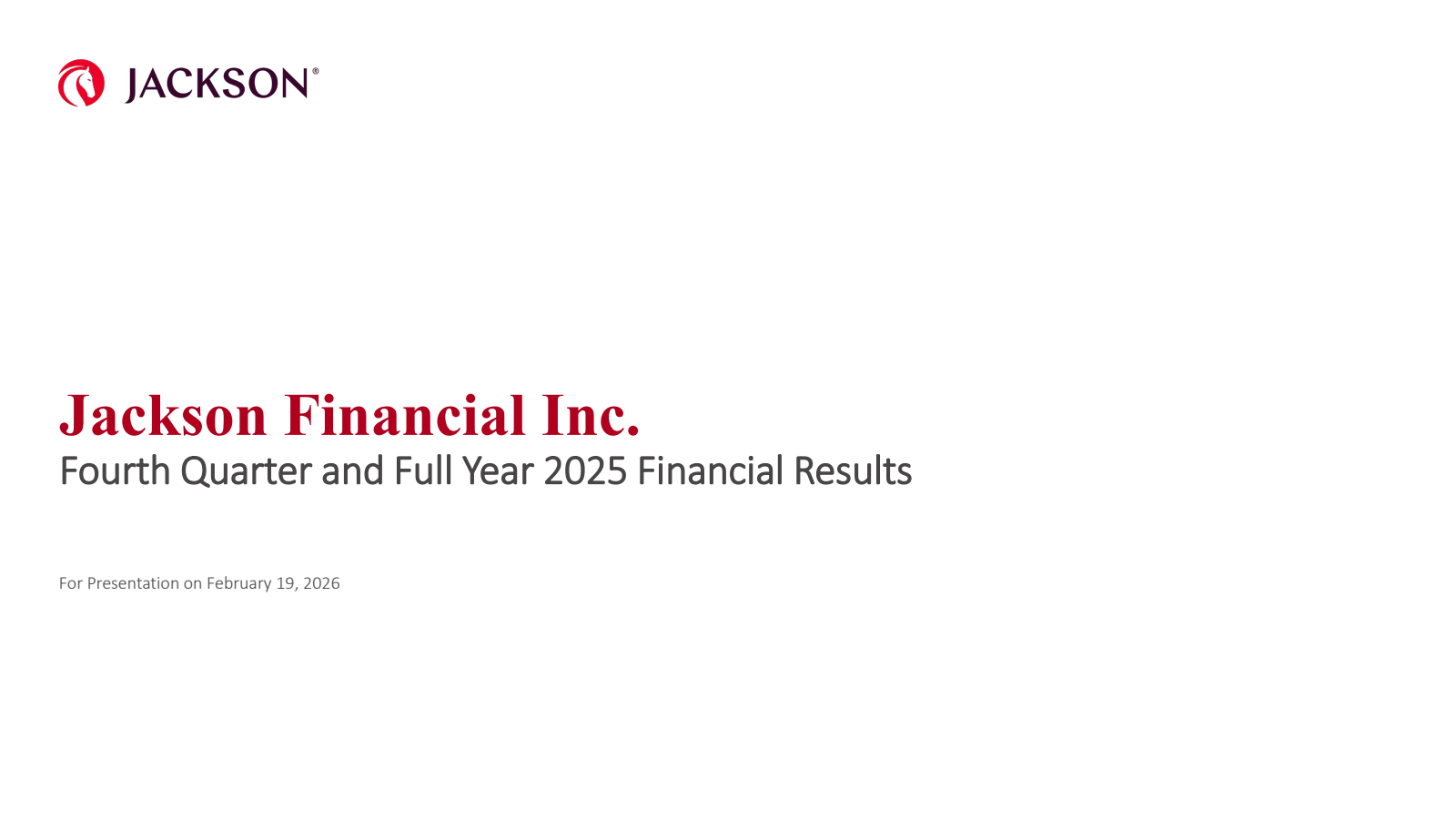 Jackson Financial's Q4 2025 Slide Deck