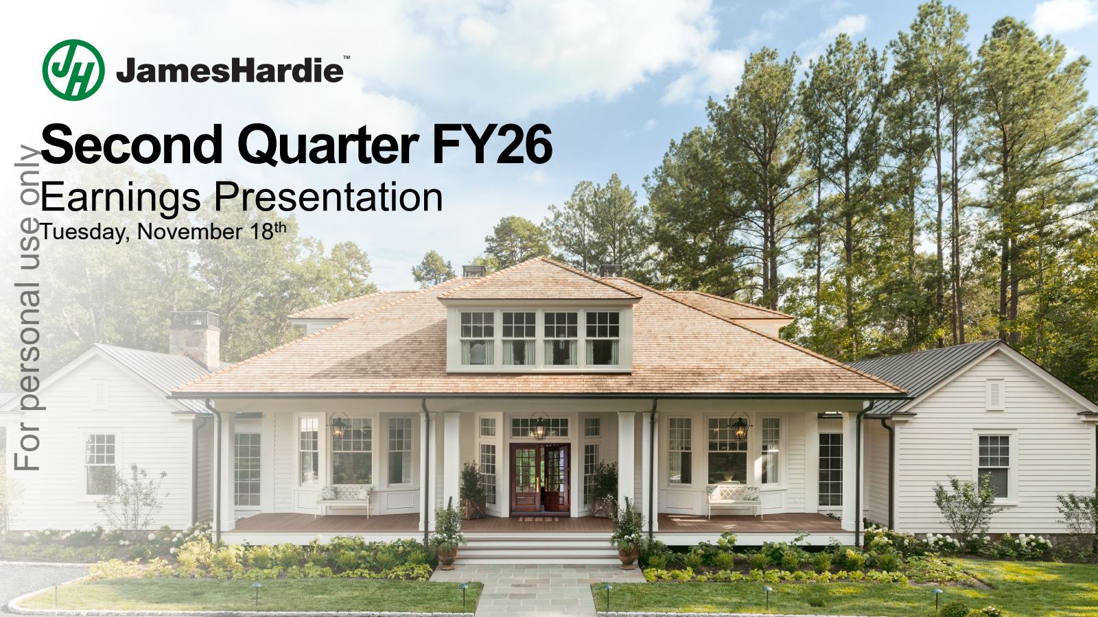 James Hardie Industries' Q2 2026 Slide Deck