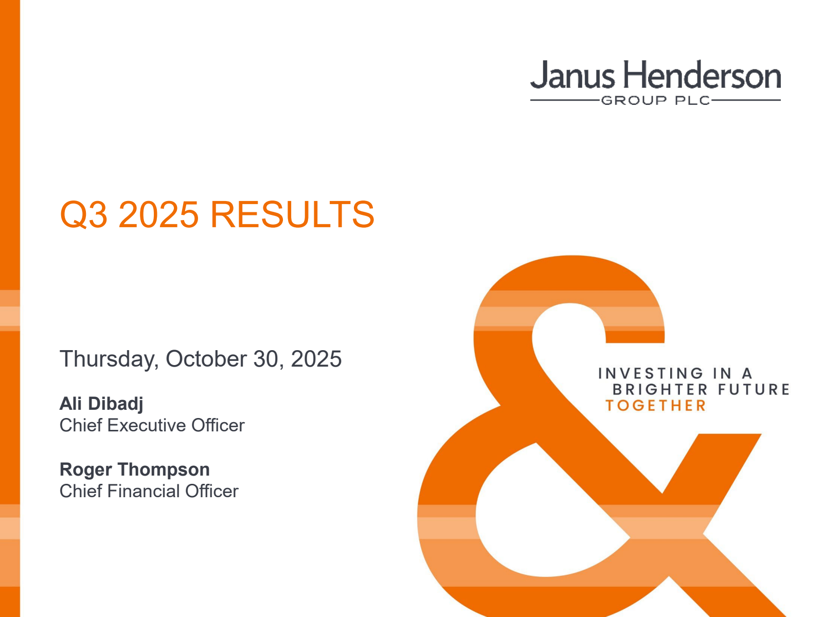 Janus Henderson Group's Q3 2025 Slide Deck