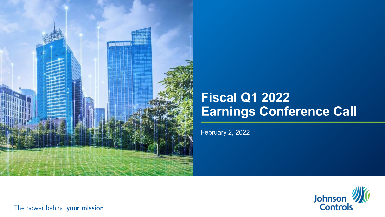 Johnson Controls International's Q1 2022 Slide Deck