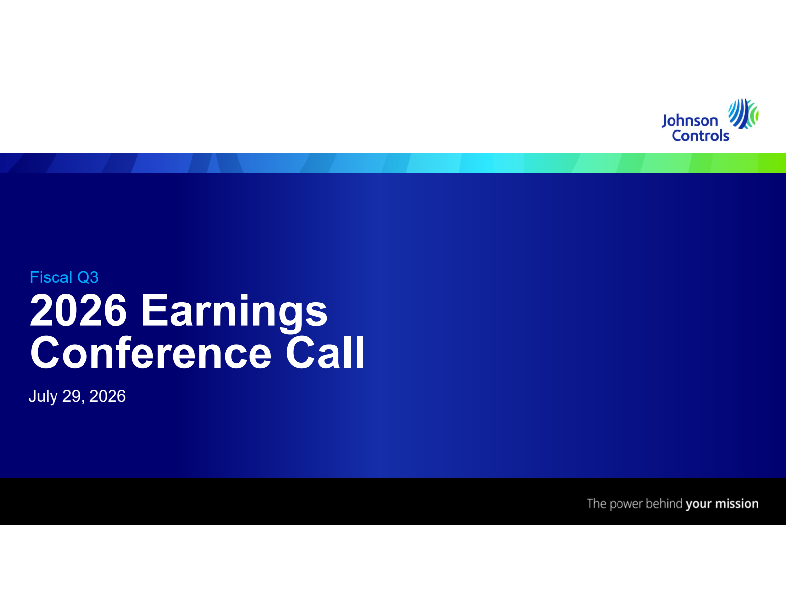 Johnson Controls International's Q3 2026 Slide Deck