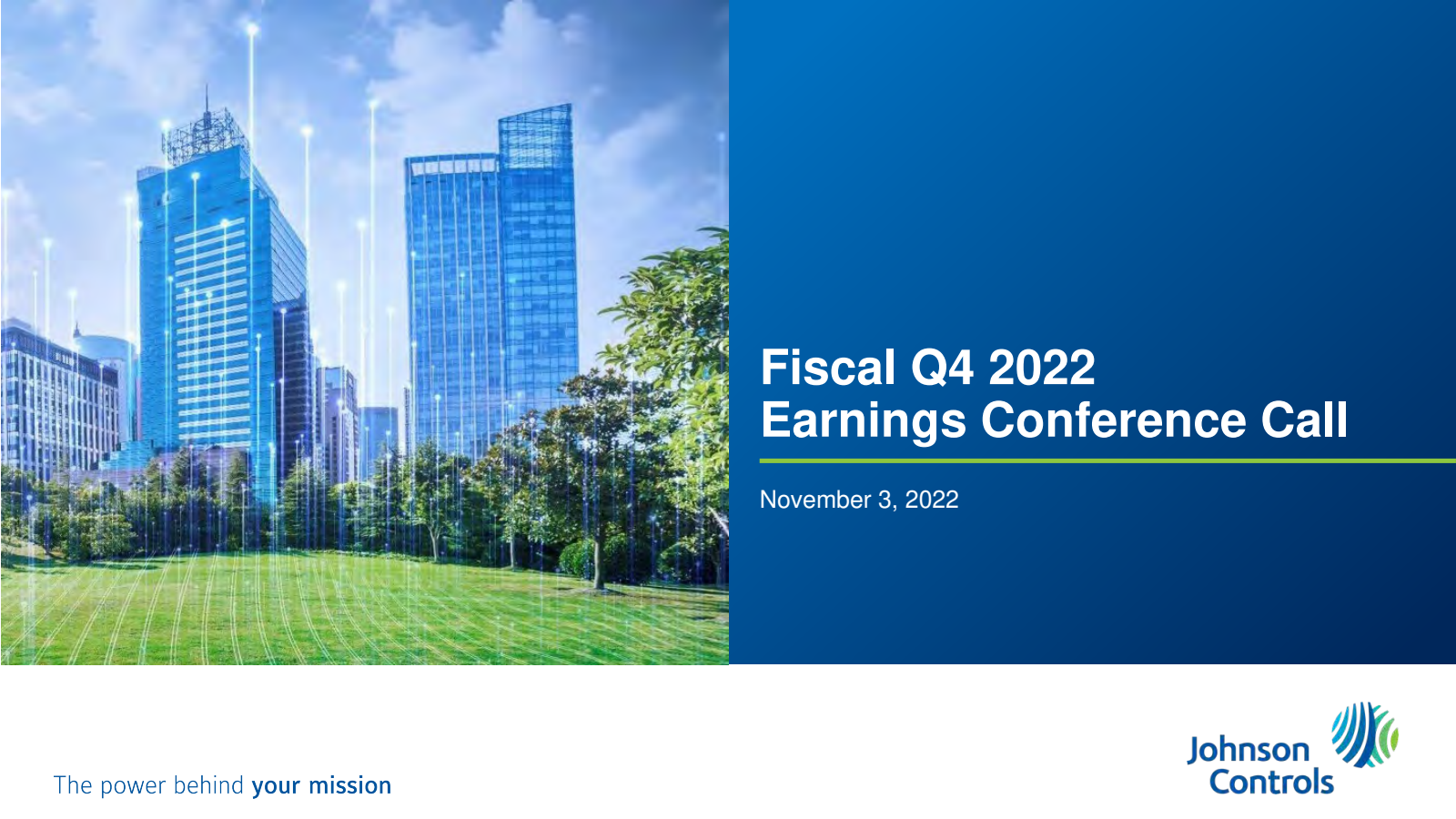 Johnson Controls International's Q4 2022 Slide Deck