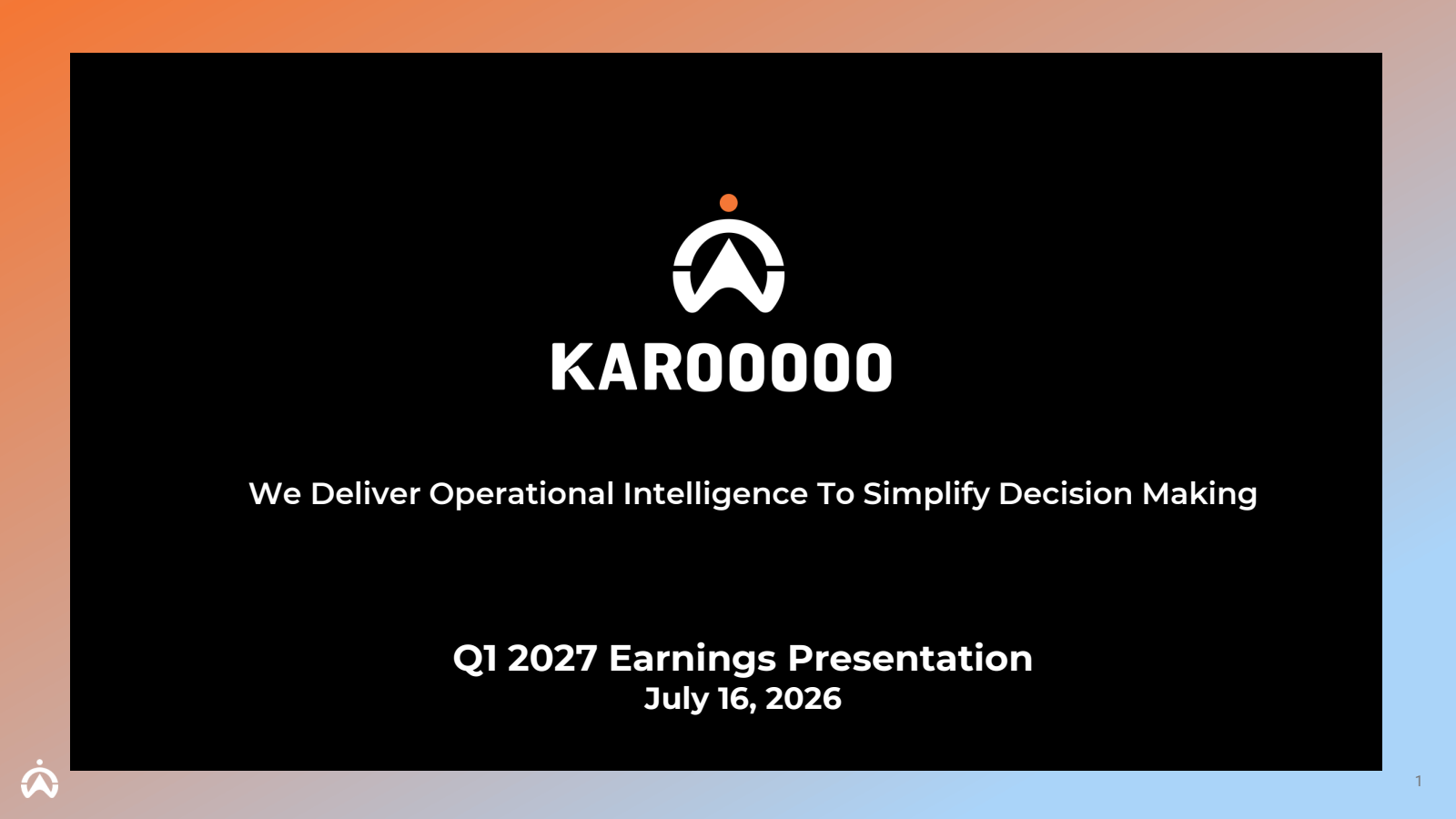 Karooooo's Q1 2027 Slide Deck