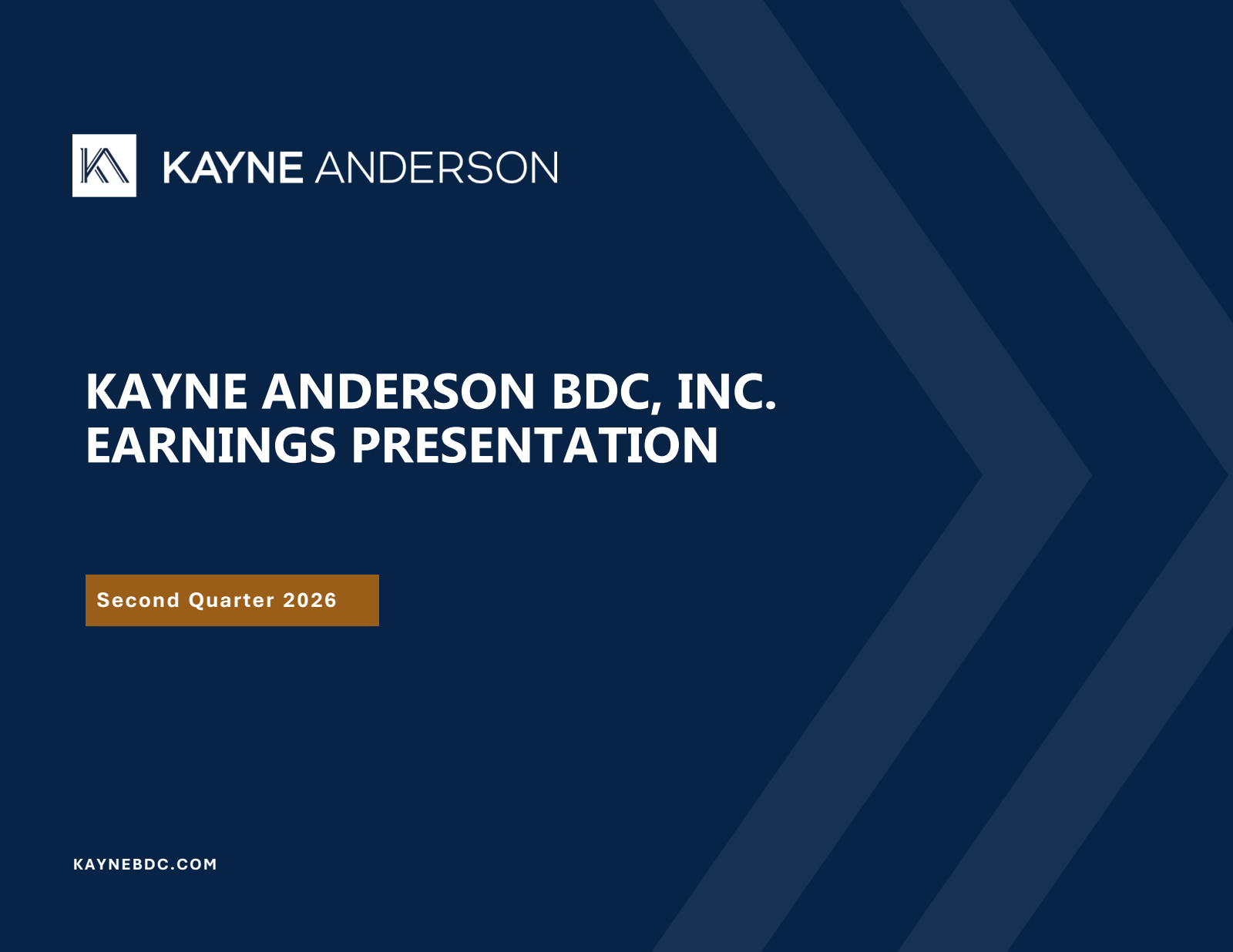 Kayne Anderson BDC's Q2 2026 Slide Deck