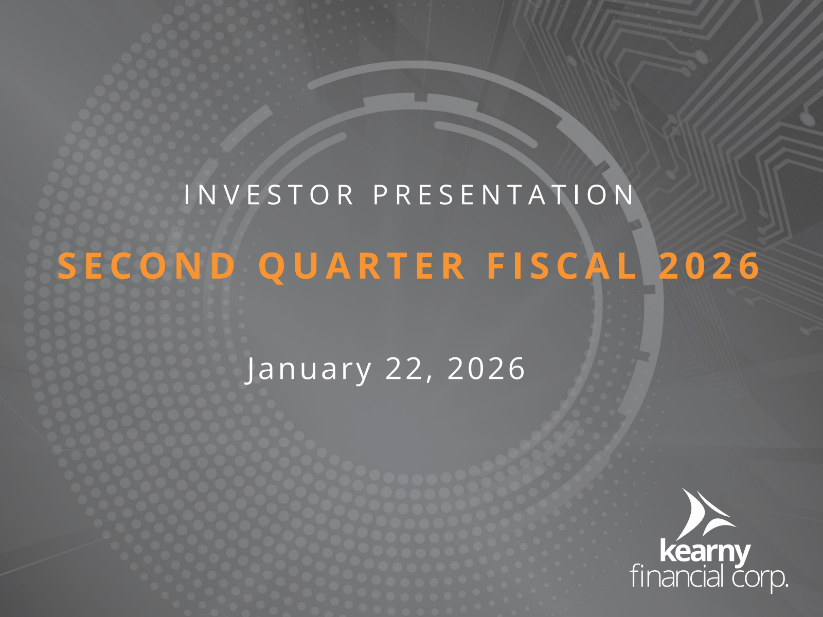 Kearny Financial's Q2 2026 Slide Deck