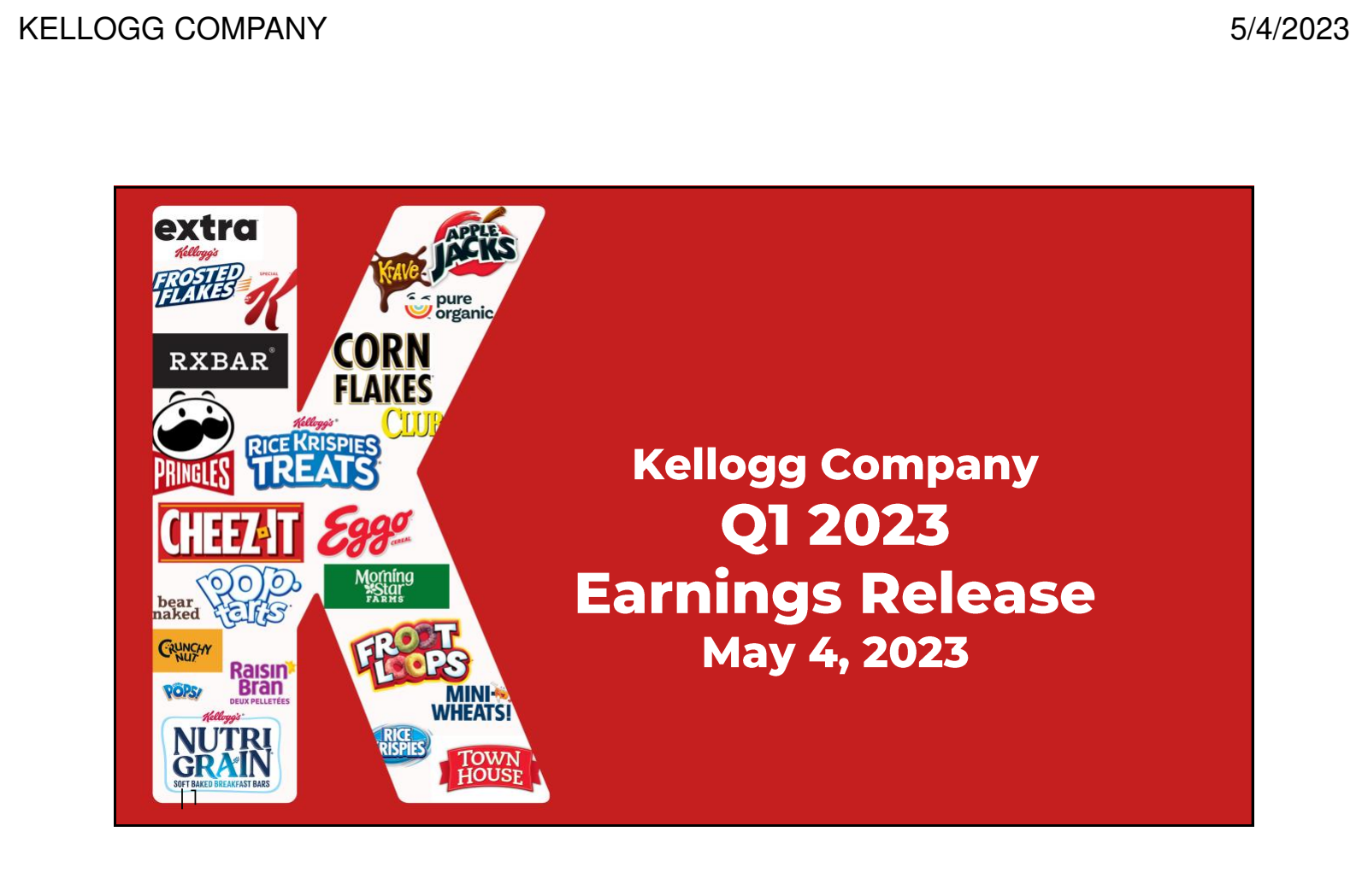 Kellanova's Q1 2023 Slide Deck