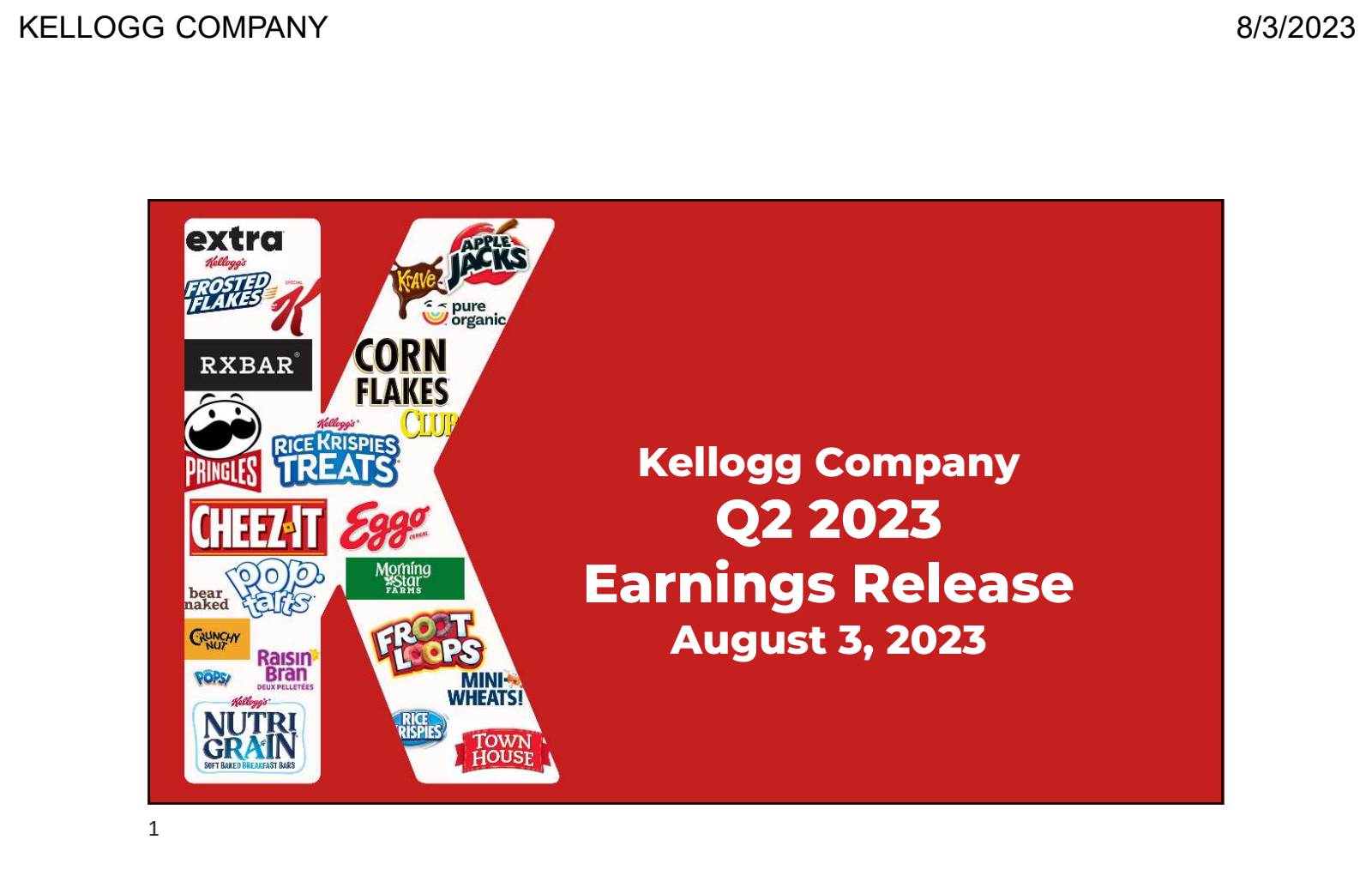 Kellanova's Q2 2023 Slide Deck