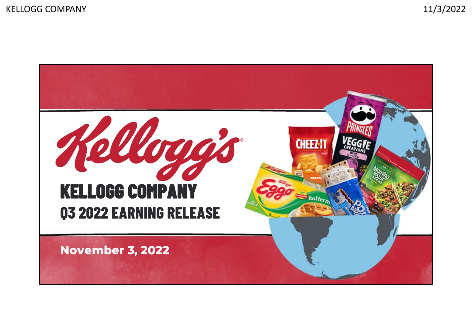 Kellanova's Q3 2022 Slide Deck