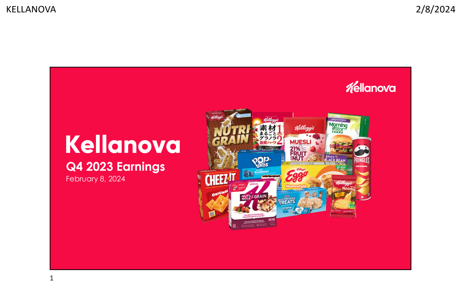 Kellanova's Q4 2023 Slide Deck