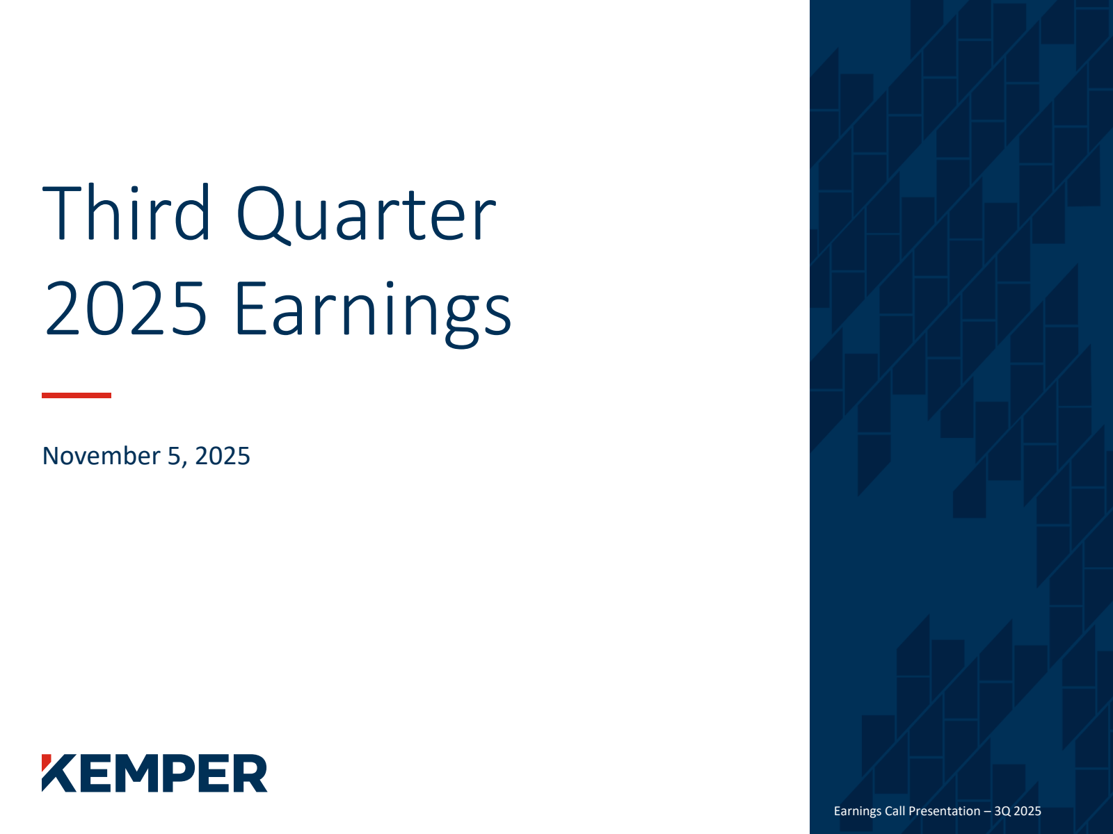 Kemper's Q3 2025 Slide Deck
