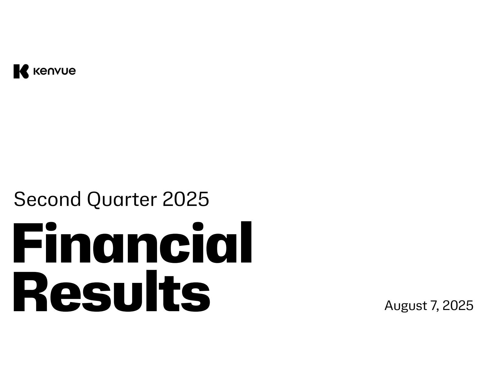 Kenvue's Q2 2025 Slide Deck