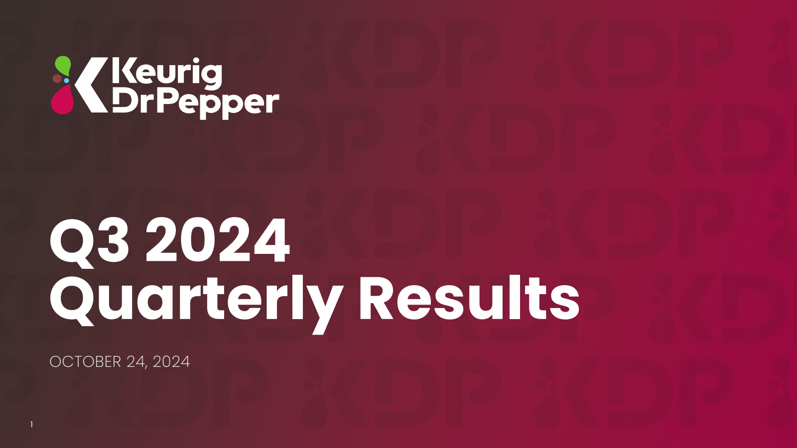 Keurig Dr Pepper's Q3 2024 Slide Deck