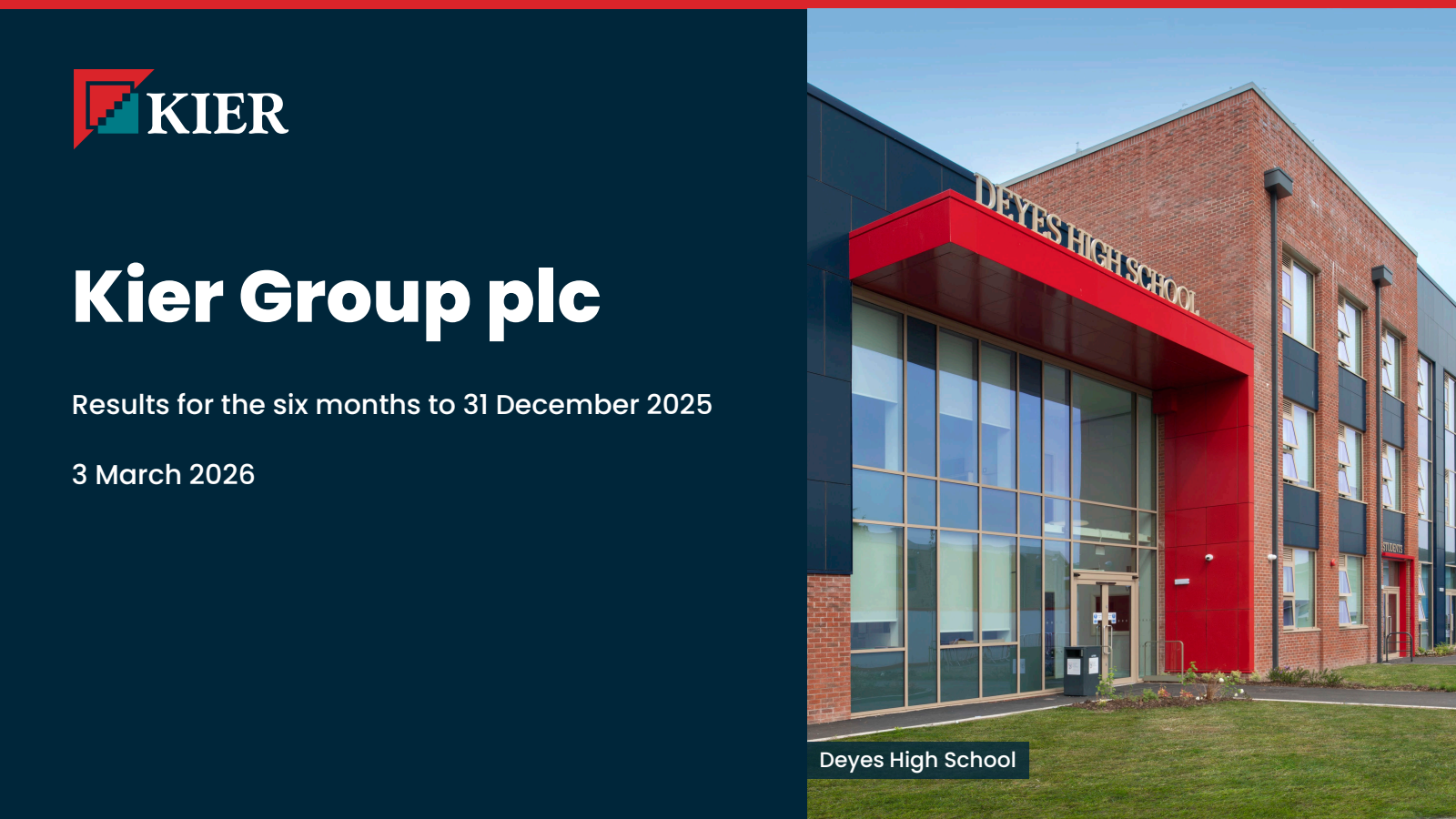 Kier Group's H1 2026 Slide Deck