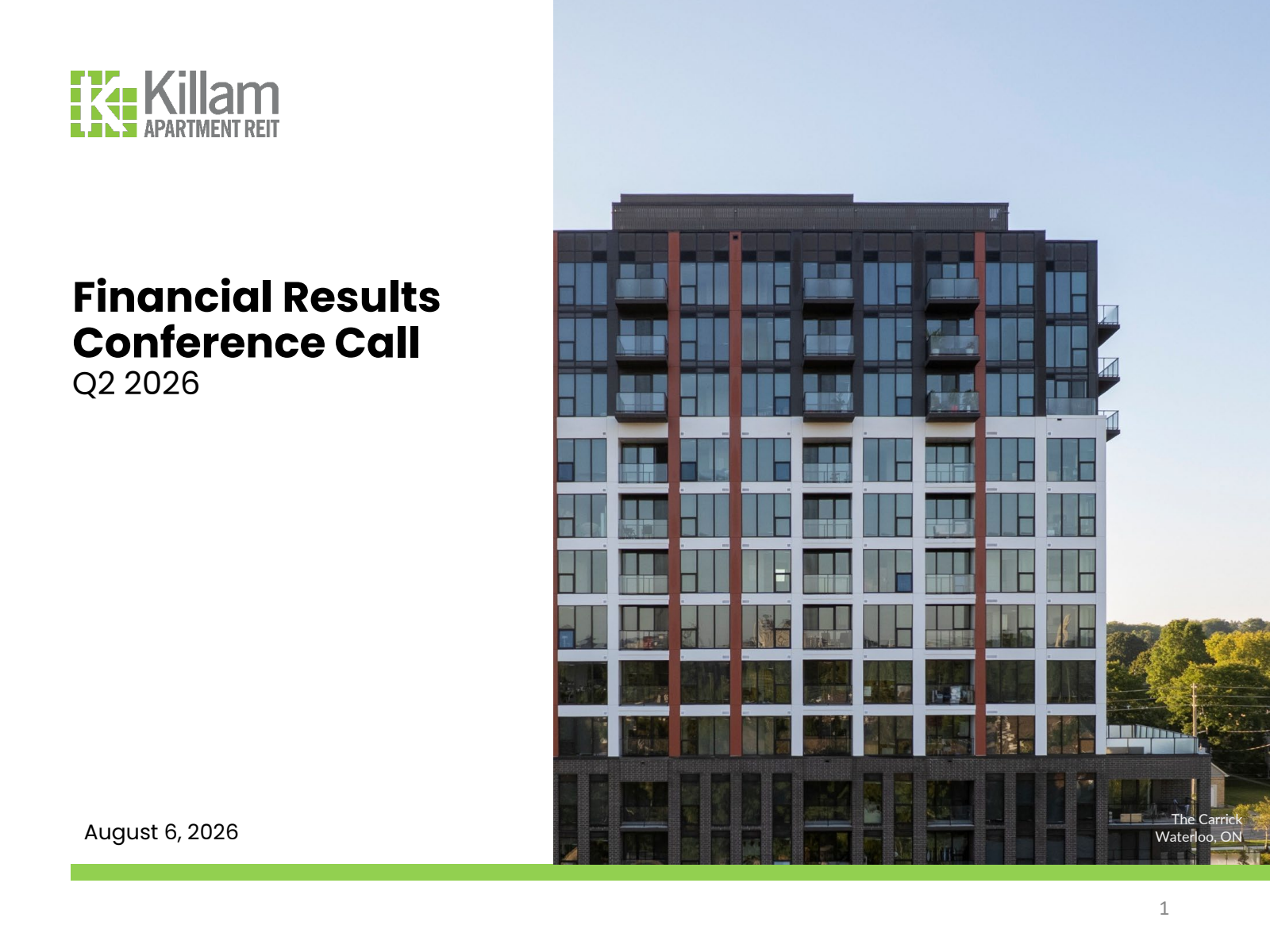 Killam Apartment REIT's Q2 2026 Slide Deck