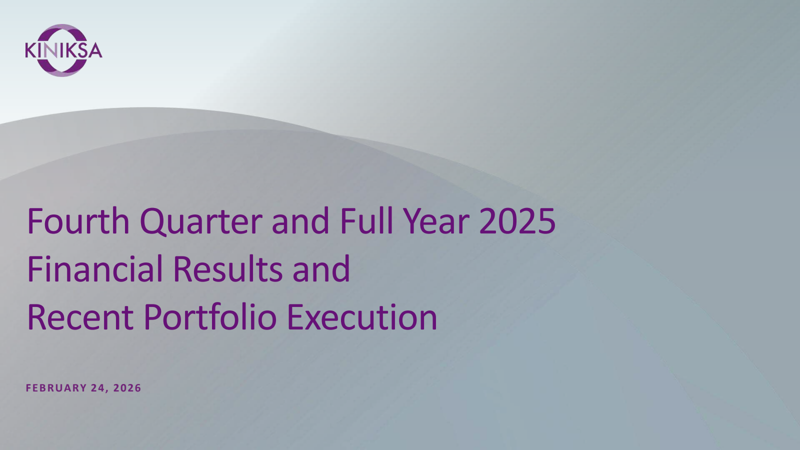 Kiniksa Pharmaceuticals International's Q4 2025 Slide Deck
