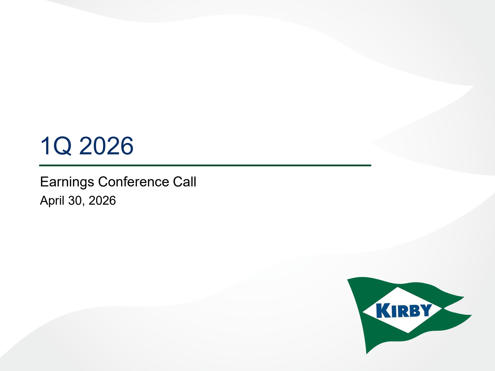 Kirby's Q1 2026 Slide Deck