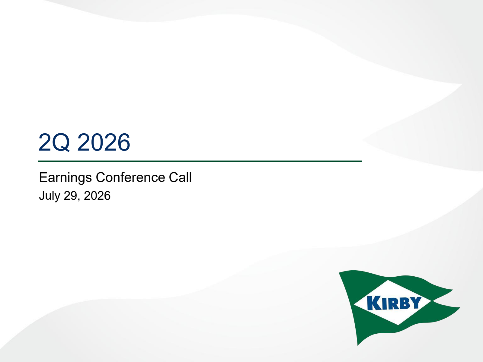 Kirby's Q2 2026 Slide Deck