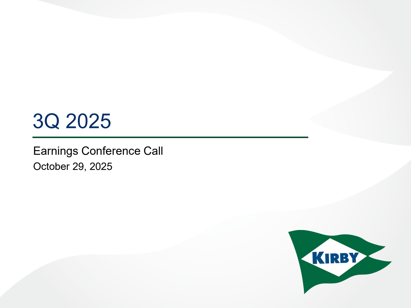 Kirby's Q3 2025 Slide Deck
