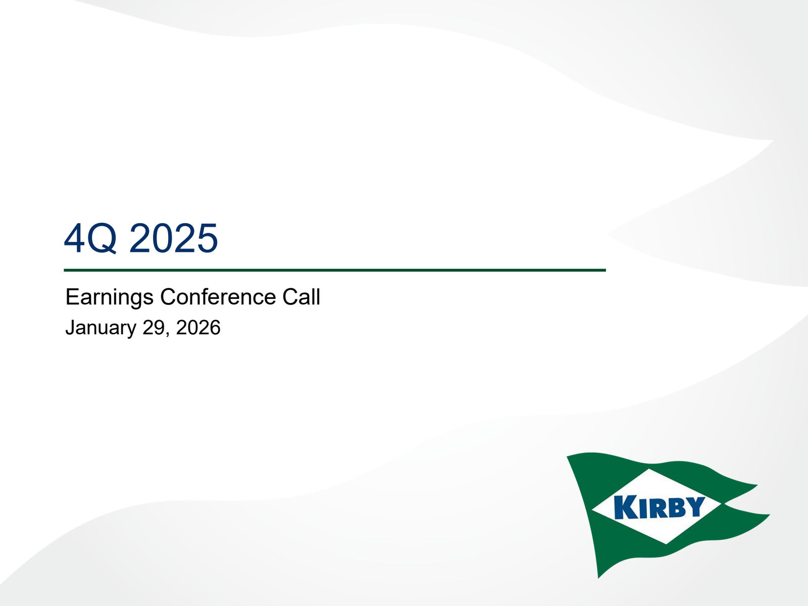 Kirby's Q4 2025 Slide Deck