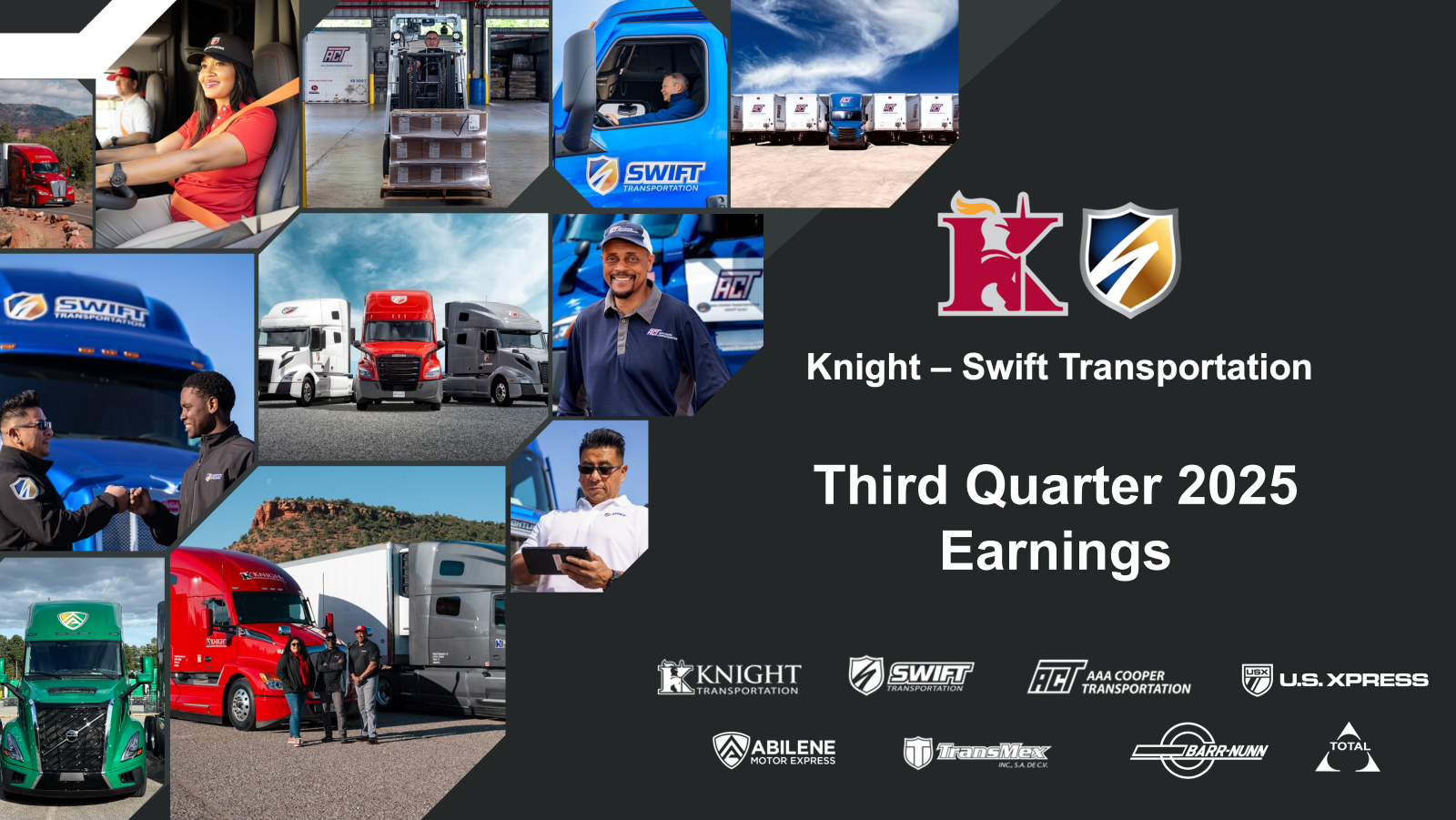 Knight Swift Service Map KNX Q3 2025 Earnings Report on 10/22/2025
