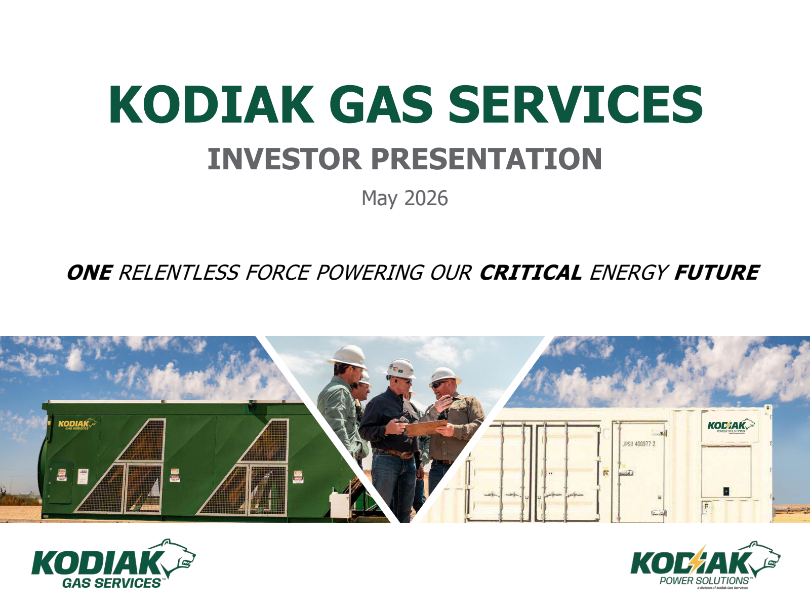 Kodiak Gas Services' Q1 2026 Slide Deck